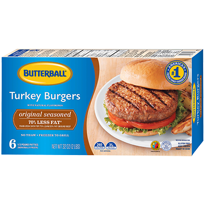 Original Seasoned Frozen Turkey Burgers Butterball