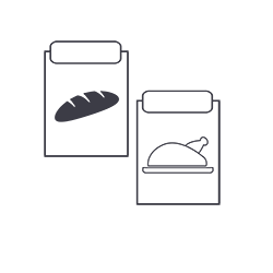 Separate ingredients and materials icon
