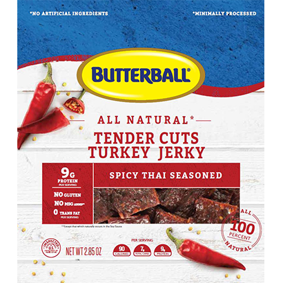 All Natural* Tender Cuts Turkey Snack Thai Chili Flavor Package
